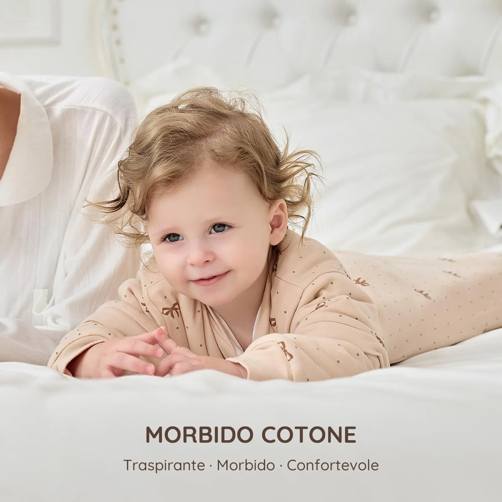 Mosebears Sacco Nanna Invernale 2,5 TOG con Maniche Staccabili, Khaki, 0-6 Mesi - immagine 3
