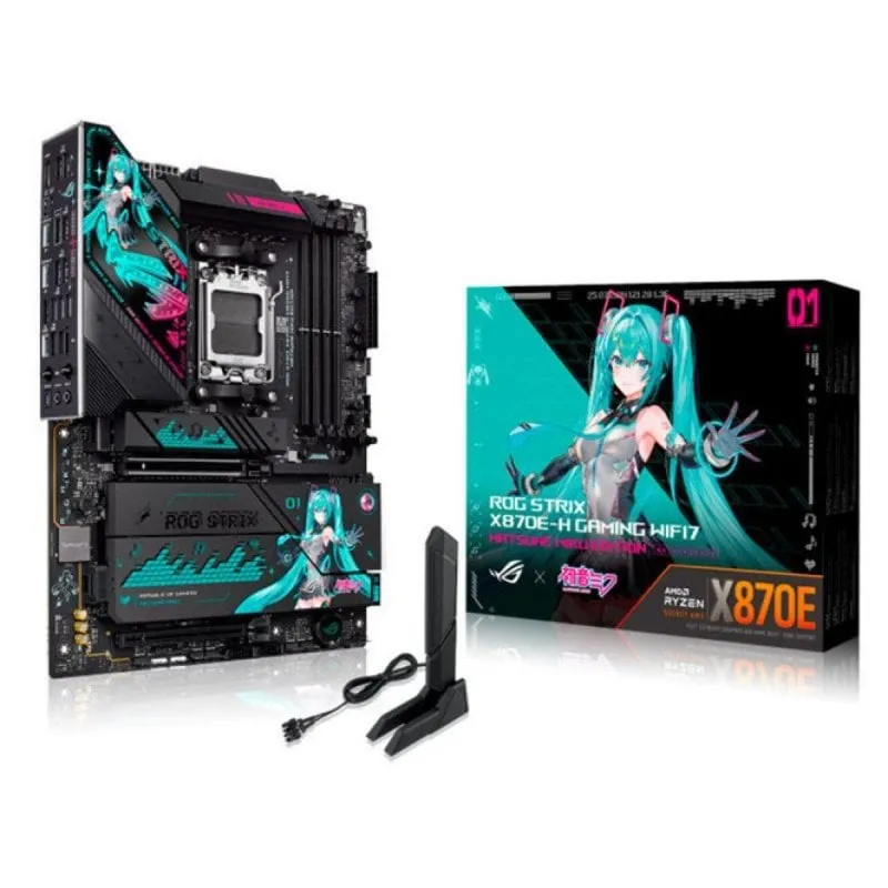 Schede Madri ASUS ROG STRIX X870E-H GAMING WIFI7 AM5 DDR5 ATX WiFi7 Hatsune Miku RGB - immagine 1