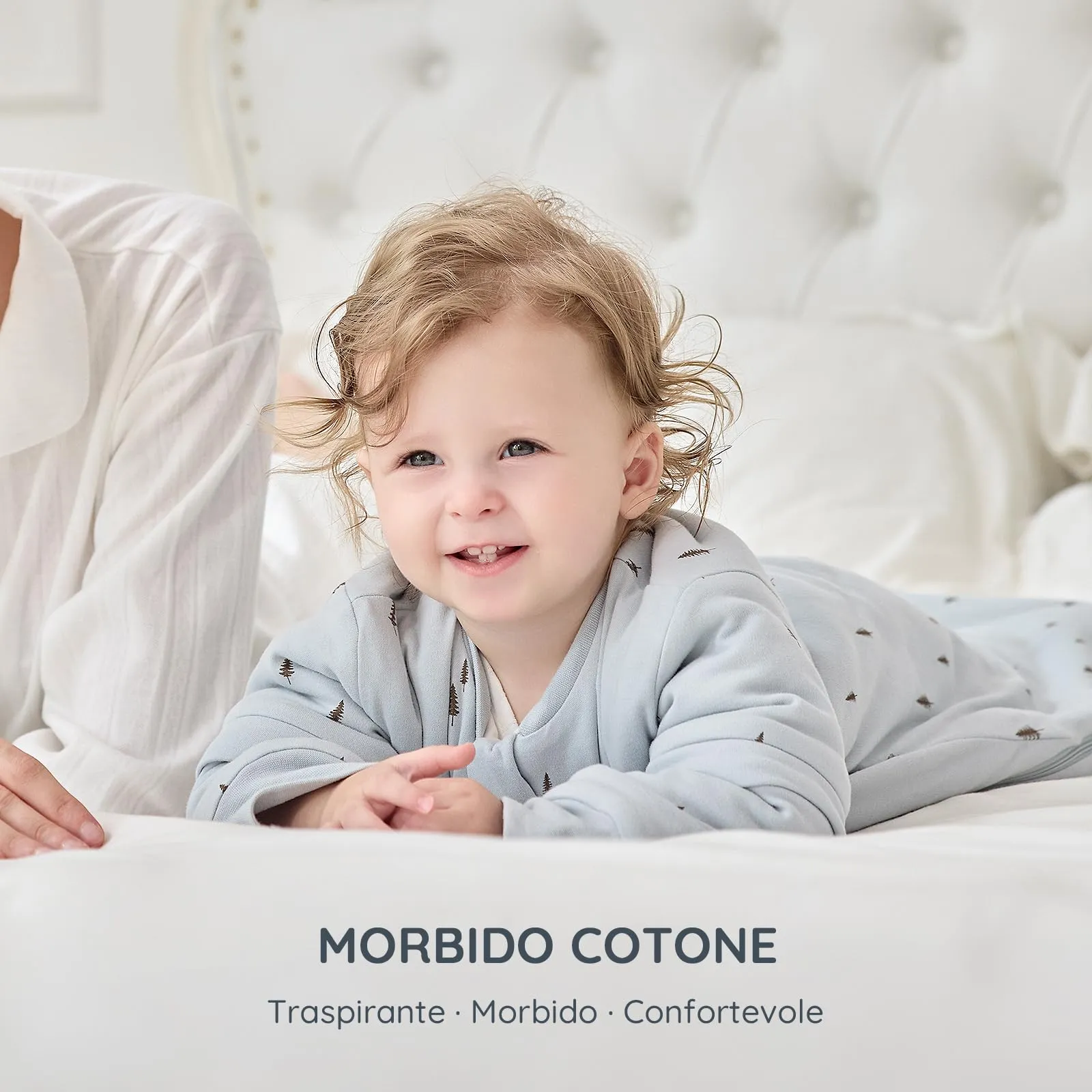 Mosebears Sacco Nanna Invernale 2,5 TOG con Maniche Staccabili, Blue, 6-14 Mesi - immagine 3