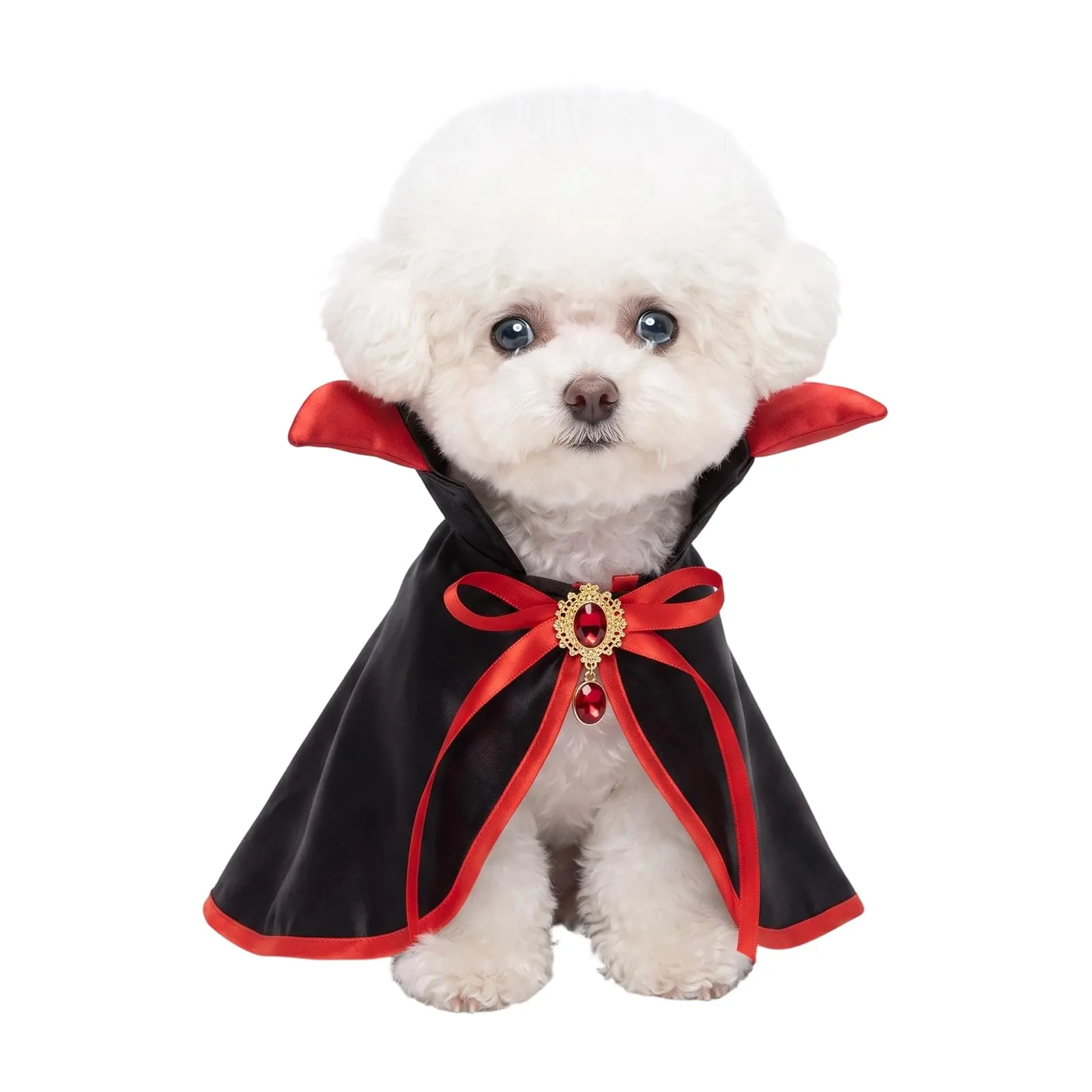 Mantello Halloween Gatto Cane - Costume Halloween Gatto Rosso Taglia M, Mantello Halloween Animali per Travestimento Festa, Vestito Carnevale per Gatti e Cani Piccoli - immagine 1