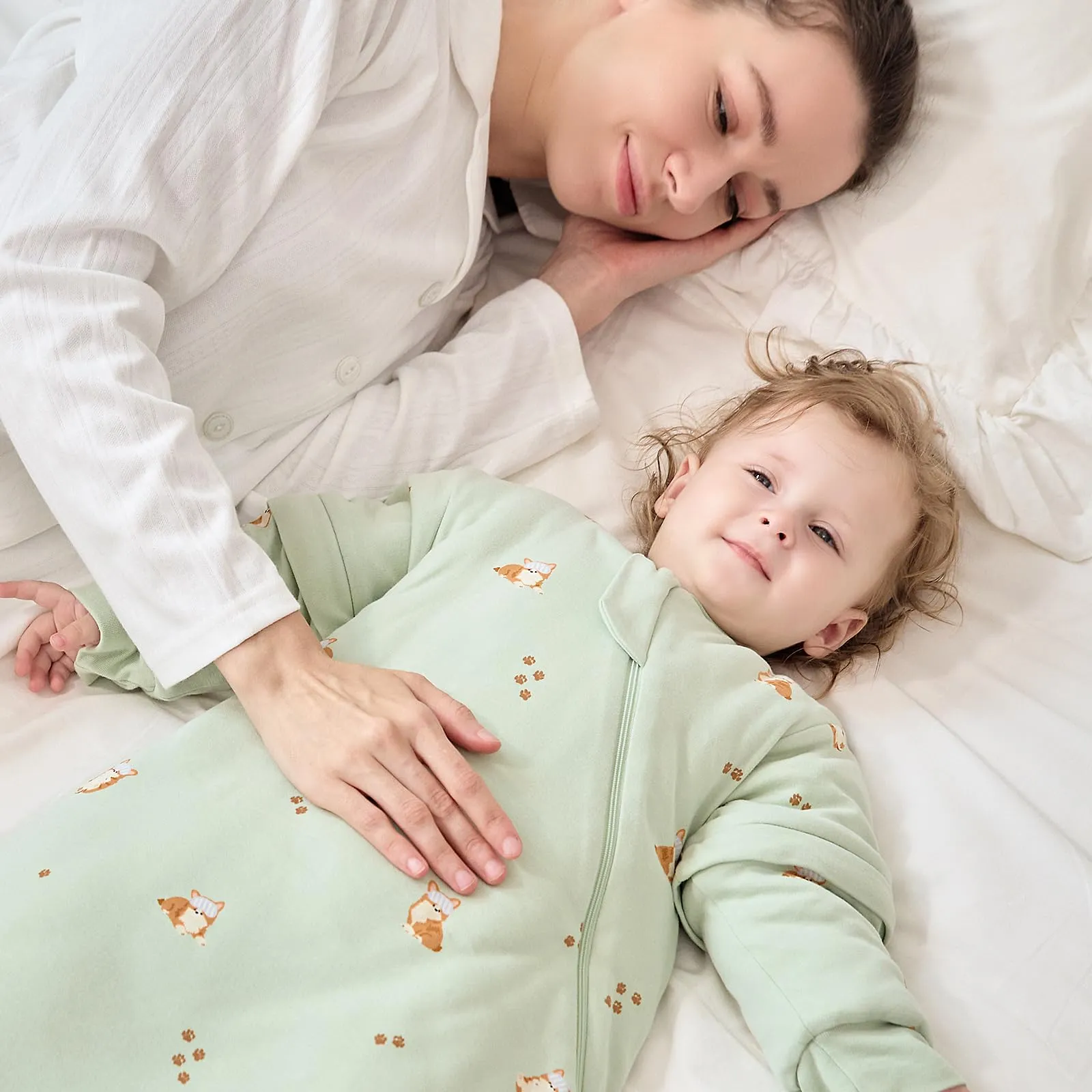 Mosebears Sacco Nanna Invernale 2,5 TOG con Maniche Staccabili, Green, 0-6 Mesi - immagine 8