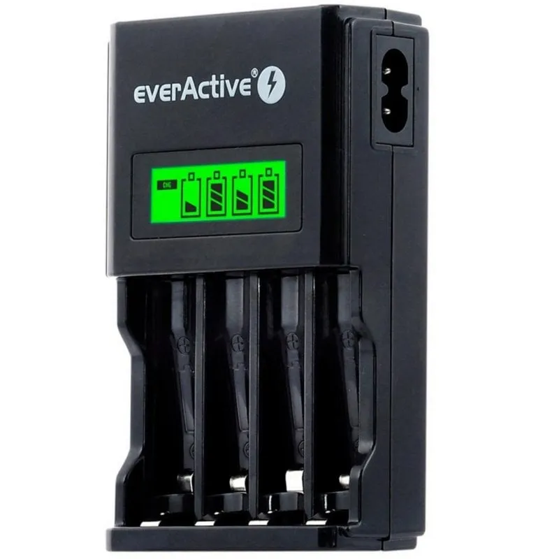Caricabatterie Everactive NC450B LCD per 4 AA/AAA NiMH Protezione Surriscaldamento - immagine 1