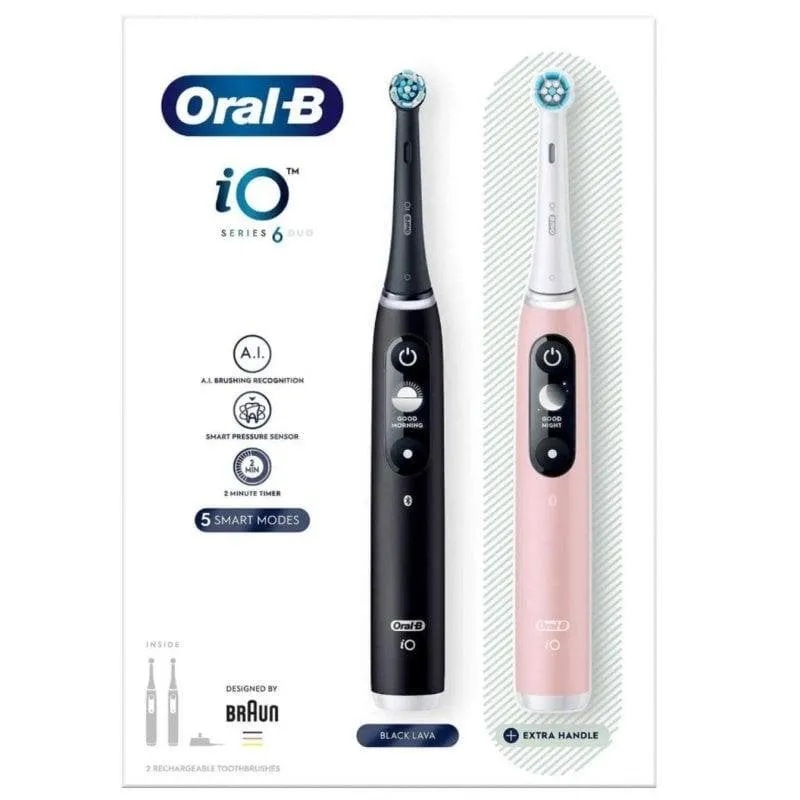 Spazzolino Elettrico Oscillante Oral-B iO 6 5 Modalità 2 Testine Sensore Pressione Timer - immagine 1