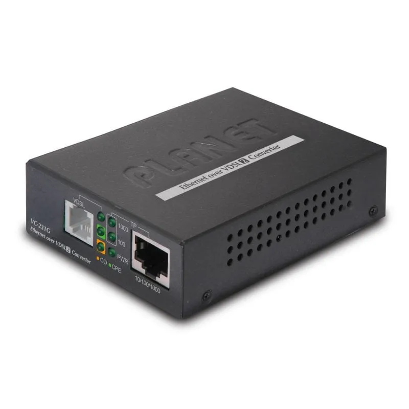 Convertitore Ethernet PLANET VC-231G 1000 Mbit/s Plug and Play Nero - immagine 1