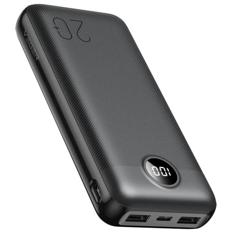 Powerbank Veger L20 20000mAh 20W Display LCD Nero - immagine 1