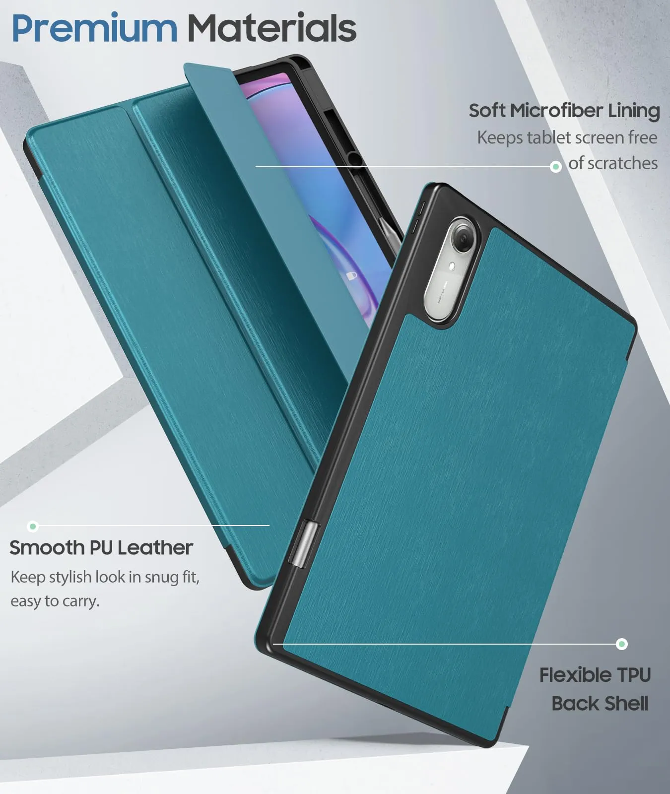 MoKo Cover per Lenovo Idea Tab Pro Gen 2 13" con Porta Penna, Blu Francese - immagine 3