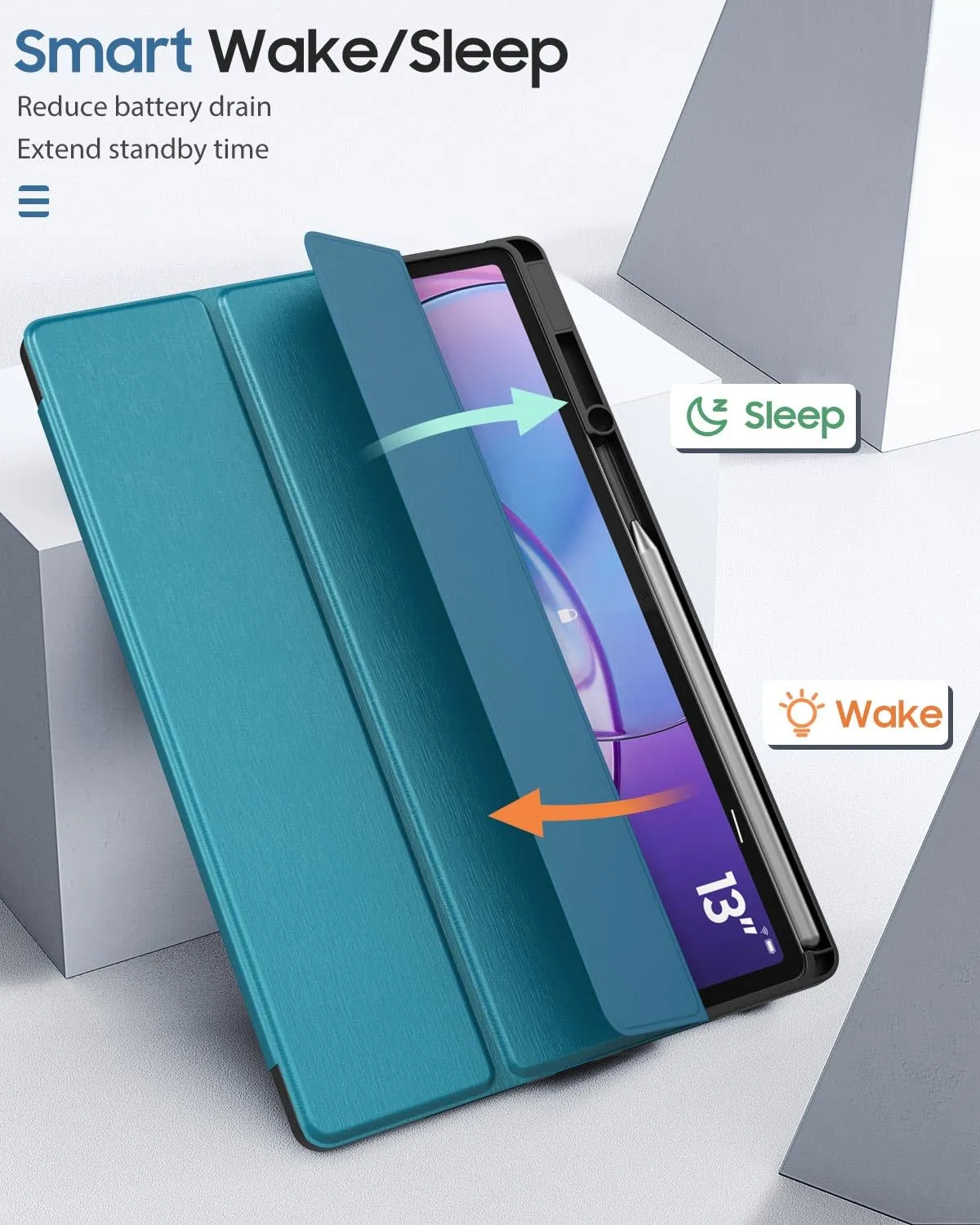 MoKo Cover per Lenovo Idea Tab Pro Gen 2 13" con Porta Penna, Blu Francese - immagine 8