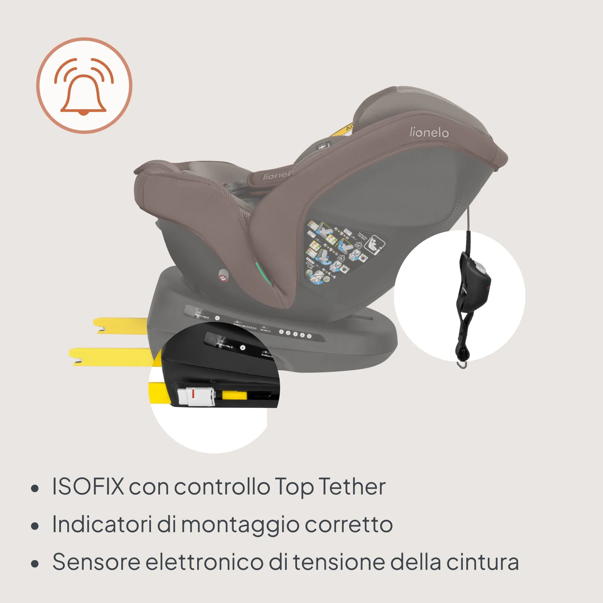 LIONELO Bastiaan i-Size Seggiolino Auto Evolutivo 4 in 1 40-150 cm ISOFIX - immagine 3