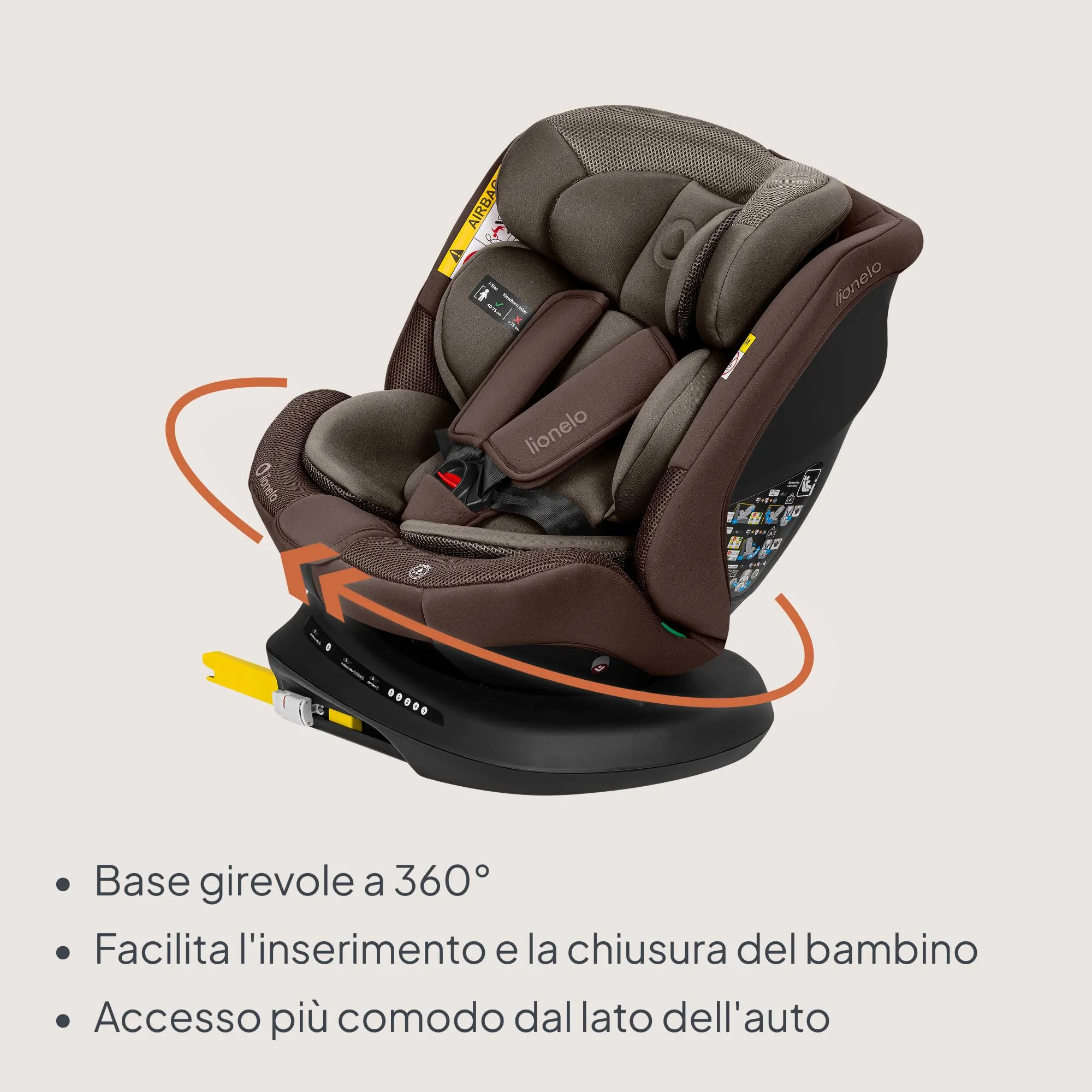LIONELO Bastiaan i-Size Seggiolino Auto Evolutivo 4 in 1 40-150 cm ISOFIX - immagine 4
