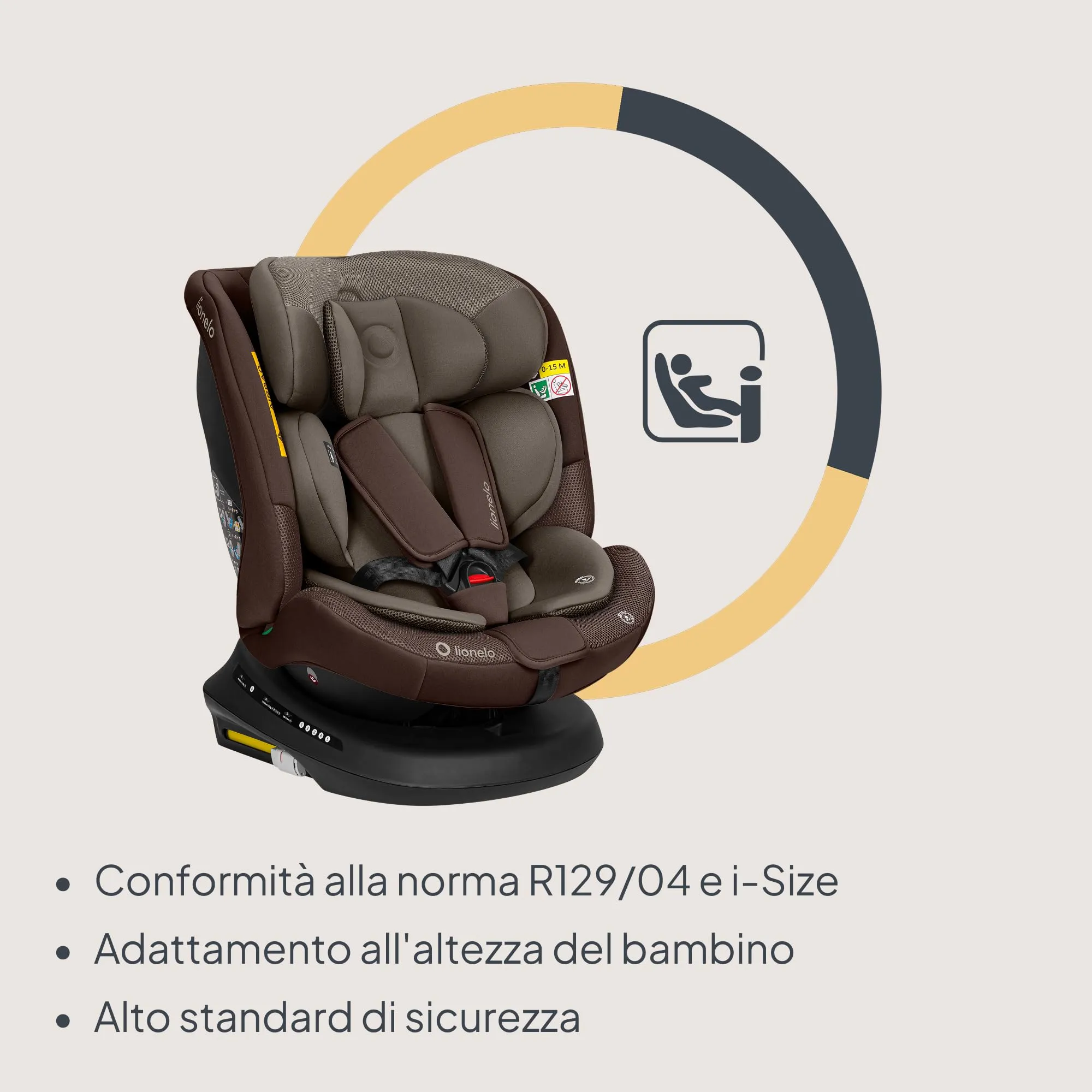 LIONELO Bastiaan i-Size Seggiolino Auto Evolutivo 4 in 1 40-150 cm ISOFIX - immagine 6
