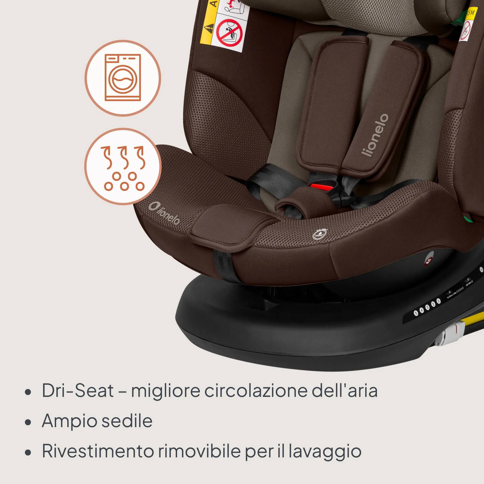 LIONELO Bastiaan i-Size Seggiolino Auto Evolutivo 4 in 1 40-150 cm ISOFIX - immagine 8
