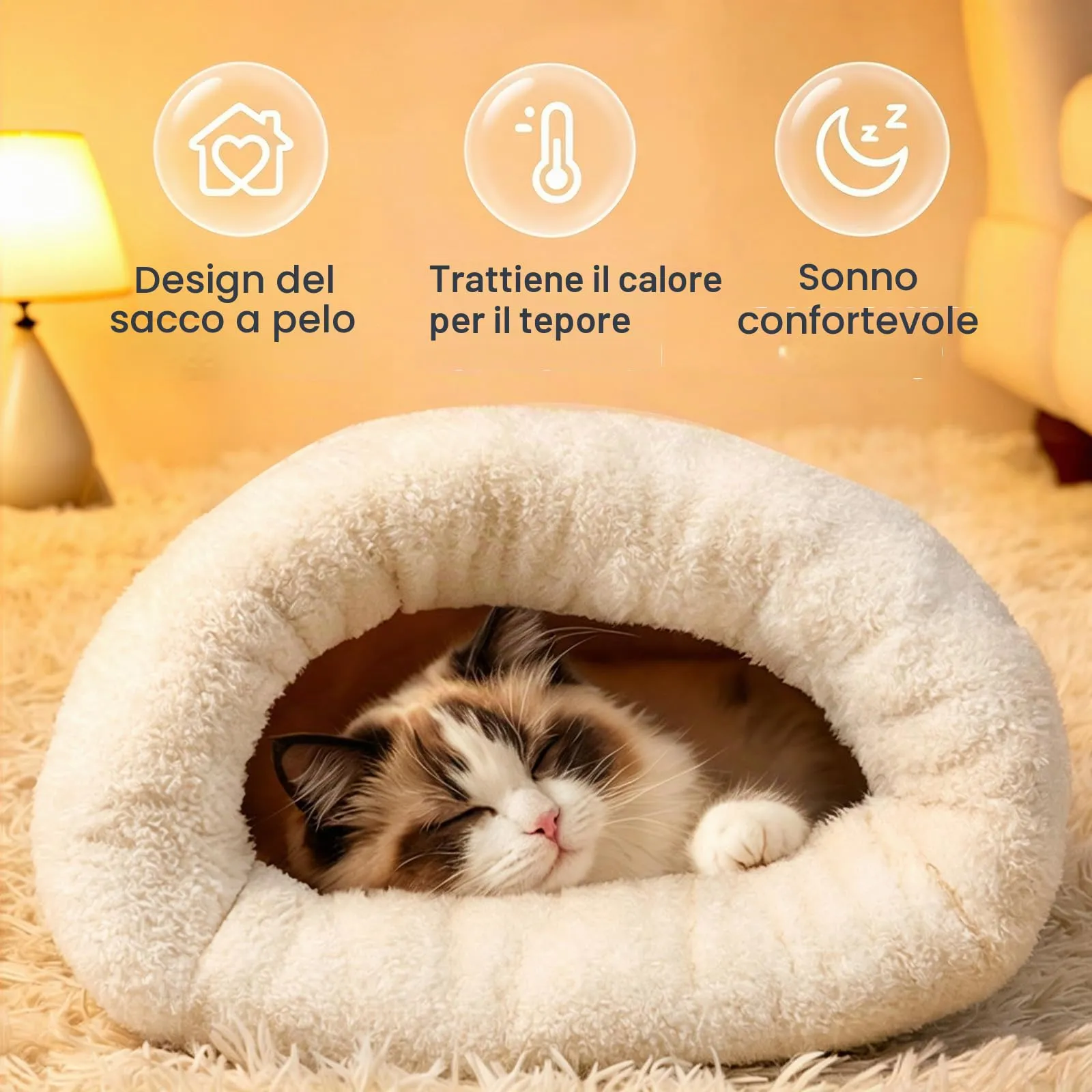 FOSDICK Sacco a Pelo per Gatti, Cuccia Gatto Spessa, Calda Cuccia per Gatti - immagine 6