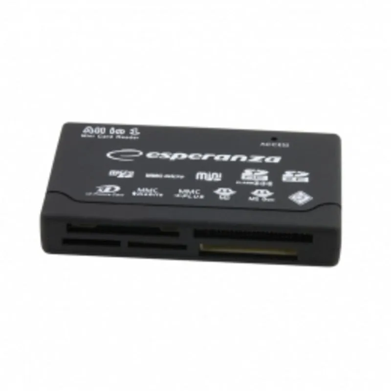 Lettore di schede Esperanza EA119 USB 2.0 CF SD SDHC SDXC MMC MS Duo xD Nero - immagine 1