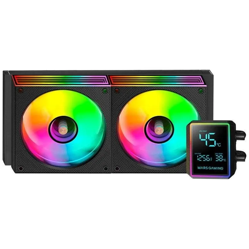 Refrigeración Líquida Mars Gaming ML-LCDPRO240 240mm 2 Ventilatori ARGB LCD - immagine 1