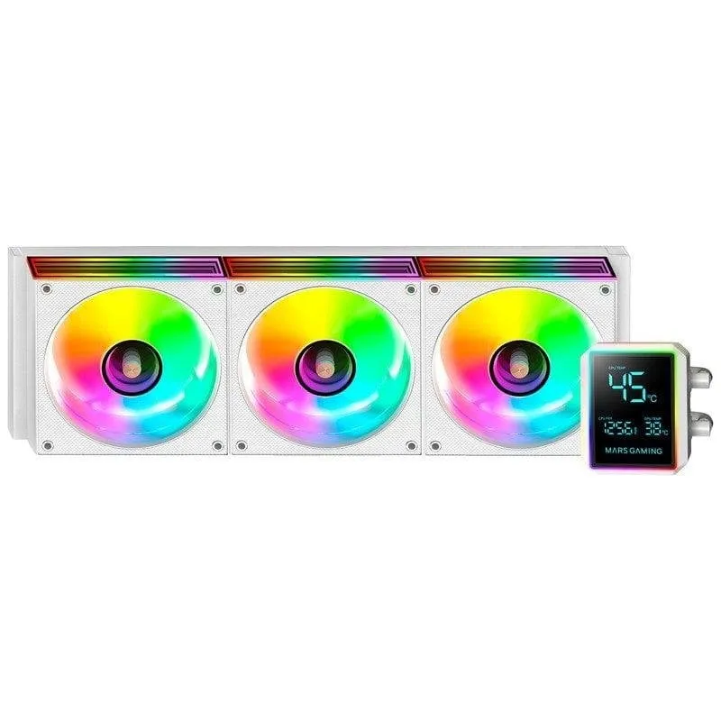 Refrigeración Líquida Mars Gaming ML-LCDPRO360 360mm 3 Ventole ARGB Bianco - immagine 1