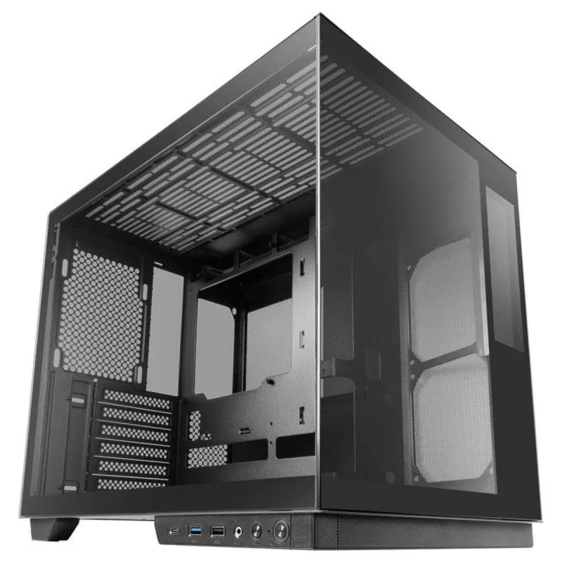 Case gaming Mars Gaming MC-MIRAGE ATX LCD IPS 7.2'' doppia camera vetro temperato nero - immagine 1