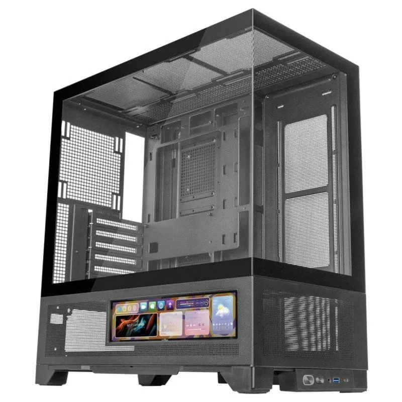Case gaming Mars Gaming MC-LCDX ATX schermo IPS 9.16" vetro temperato mesh nero - immagine 1