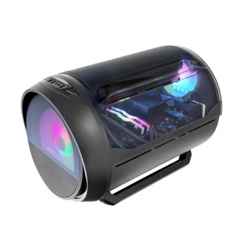 Case Gaming Mars Gaming MC-CYLON Micro-ATX RGB Cilindrica Vetro Temperato Nero - immagine 1