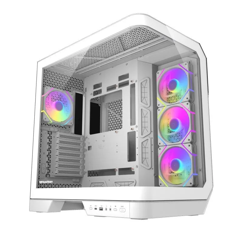 Case darkFlash DY570 White Full Tower ARGB Vetro Curvo 4x120mm - immagine 1