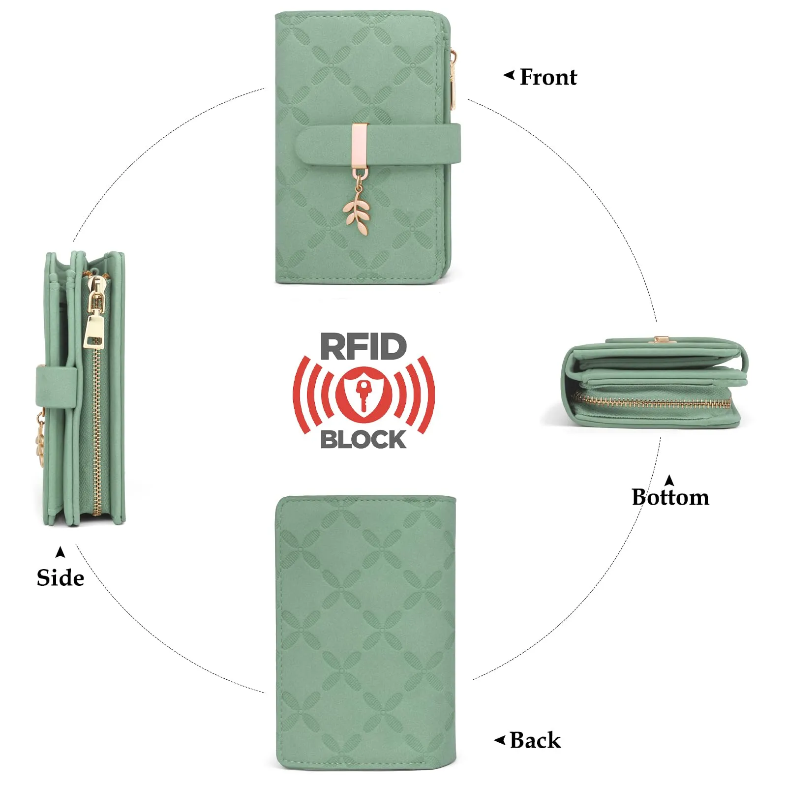 REETEE Portafoglio Donna Piccolo in Pelle con Blocco RFID e Portamonete - immagine 6