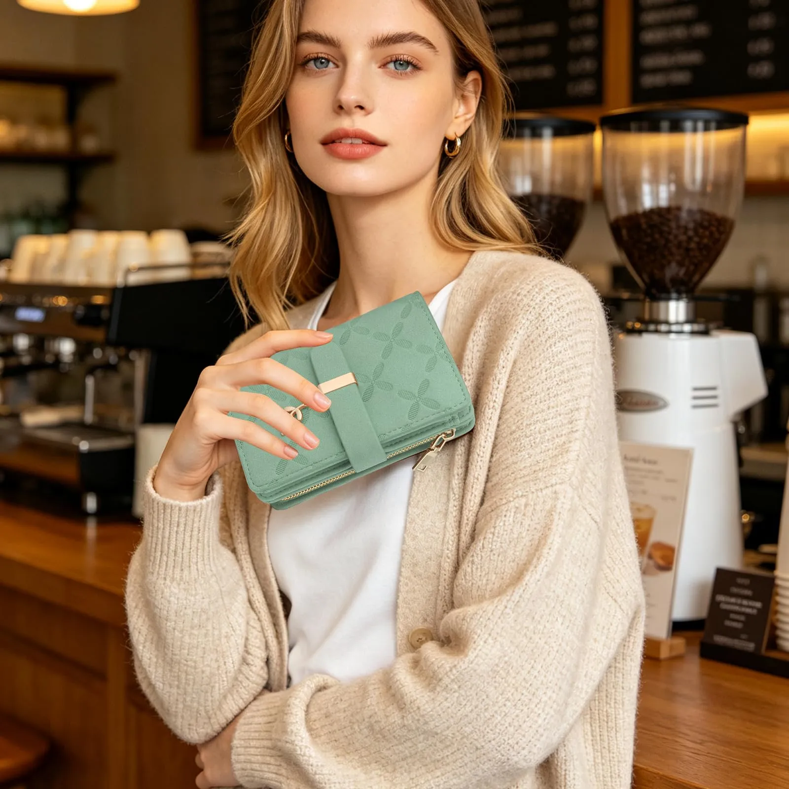 REETEE Portafoglio Donna Piccolo in Pelle con Blocco RFID e Portamonete - immagine 7