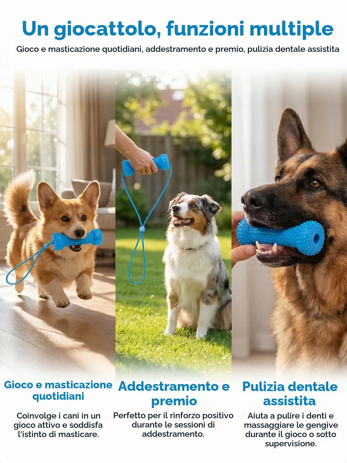 Vinuwu Snack dentali per cani, strumento per la pulizia dei denti, apribocca per facilitare lo spazzolamento - immagine 4