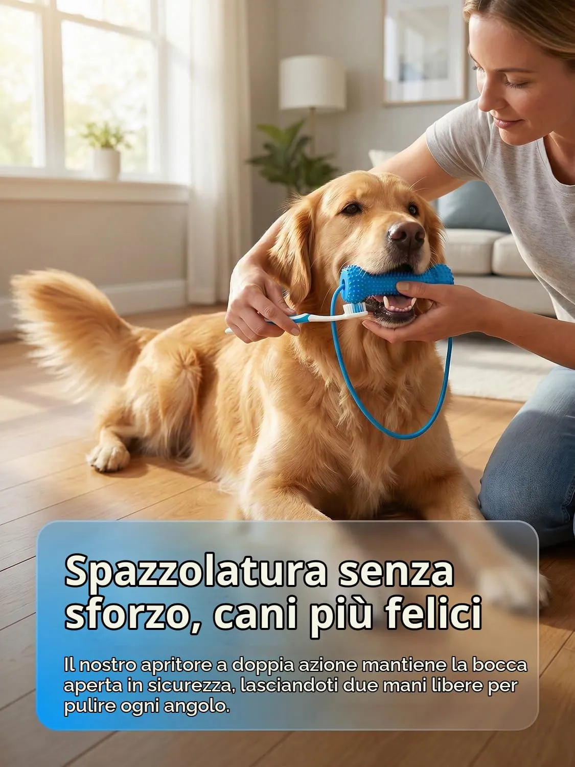 Vinuwu Snack dentali per cani, strumento per la pulizia dei denti, apribocca per facilitare lo spazzolamento - immagine 5
