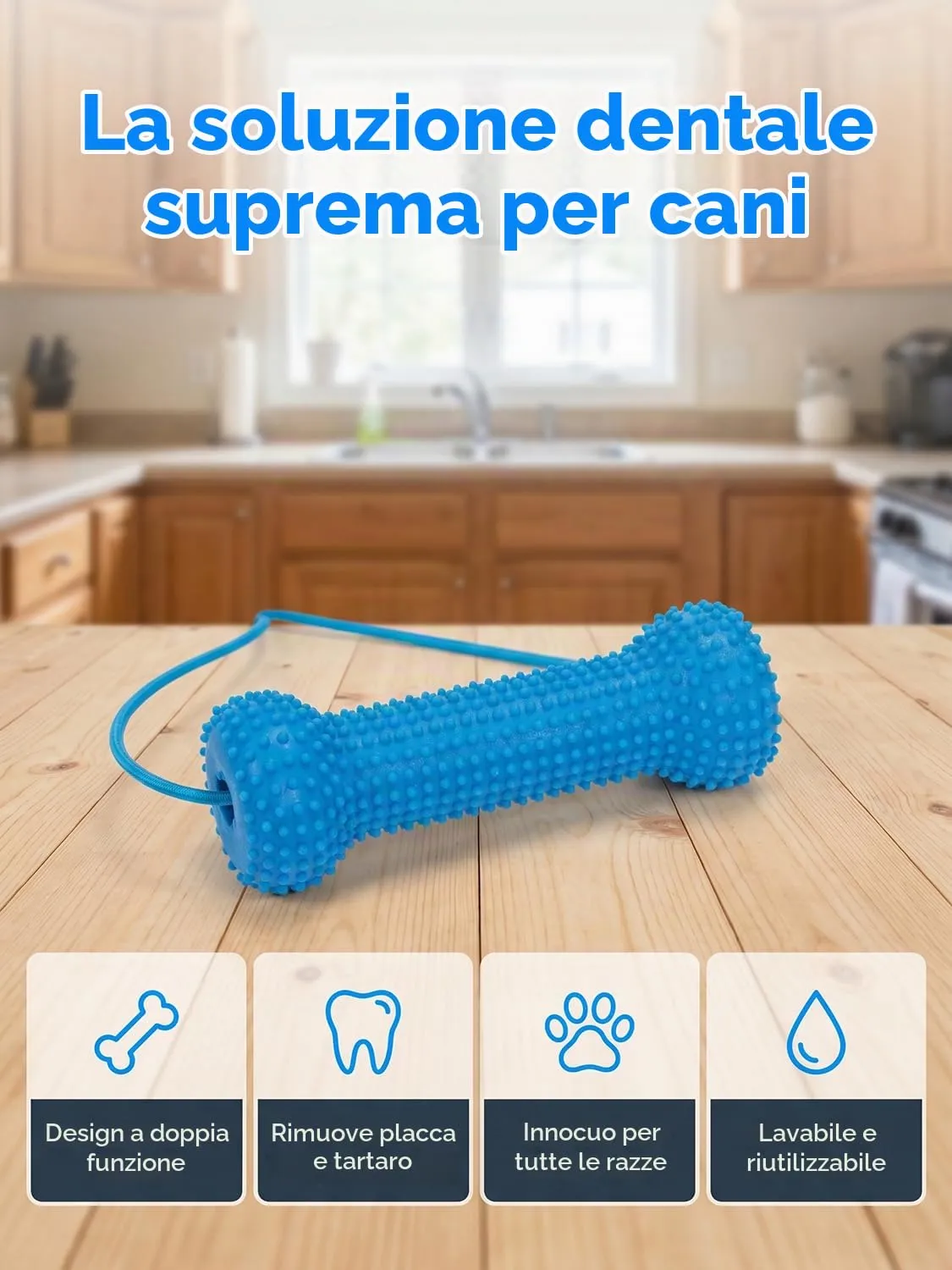 Vinuwu Snack dentali per cani, strumento per la pulizia dei denti, apribocca per facilitare lo spazzolamento - immagine 6