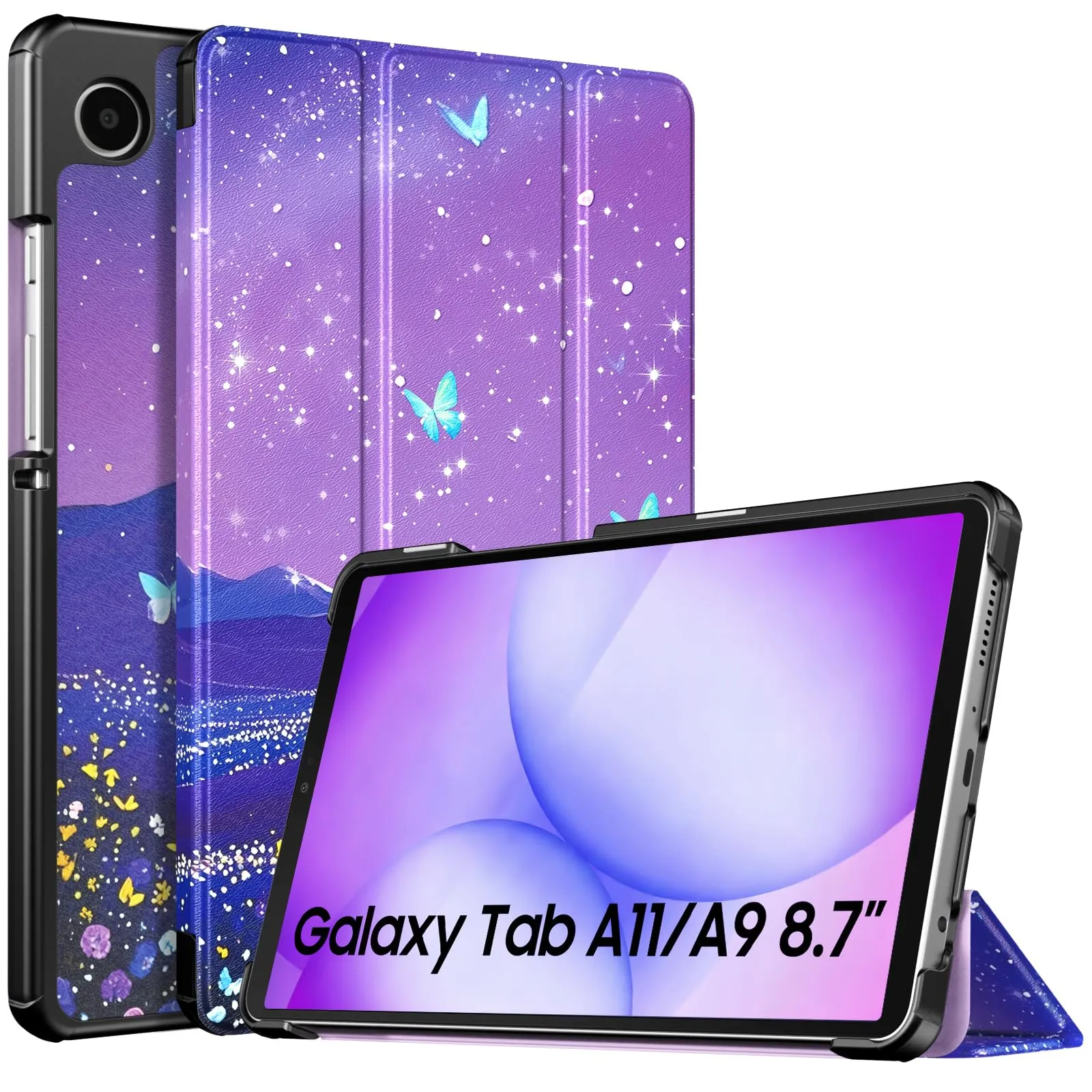 TiMOVO Cover per Samsung Galaxy Tab A11/A9 8,7 Pollici, Farfalla & Cielo - immagine 1