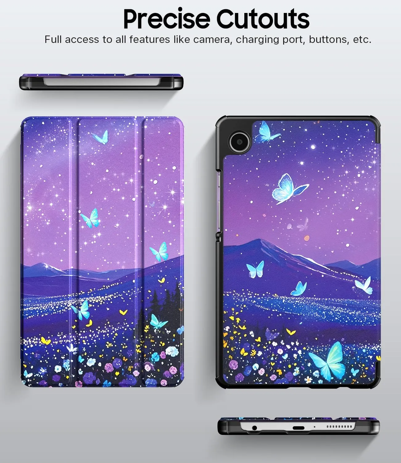 TiMOVO Cover per Samsung Galaxy Tab A11/A9 8,7 Pollici, Farfalla & Cielo - immagine 6