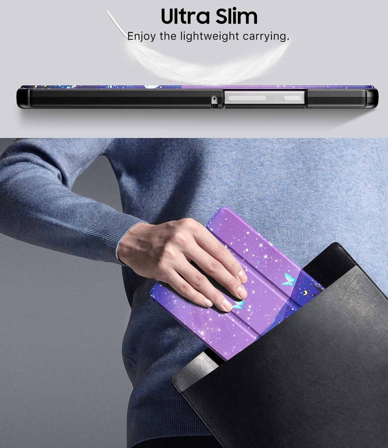 TiMOVO Cover per Samsung Galaxy Tab A11/A9 8,7 Pollici, Farfalla & Cielo - immagine 7