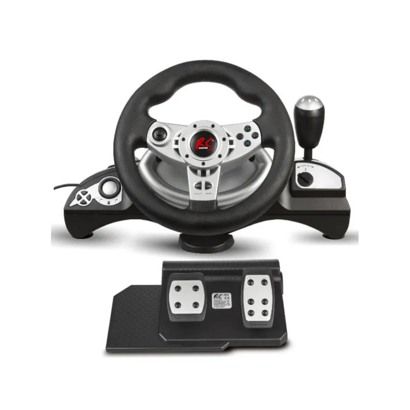 Volante NanoRS RS700 Multi-piattaforma 270 Gradi Vibrazione USB Nero Argento - immagine 1