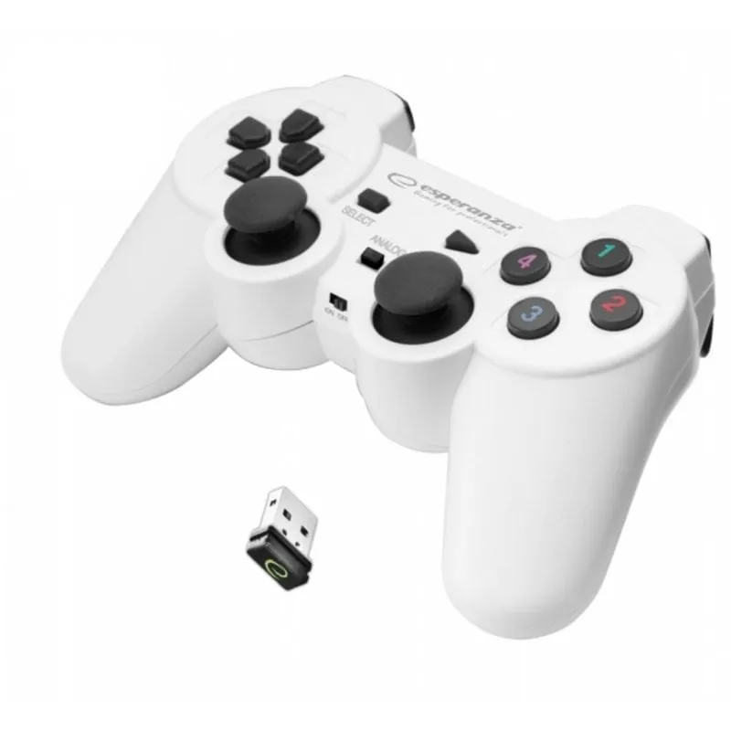 Gamepad Esperanza EGG108W Wireless PC Playstation 3 Bianco Nero 2.4 GHz - immagine 1