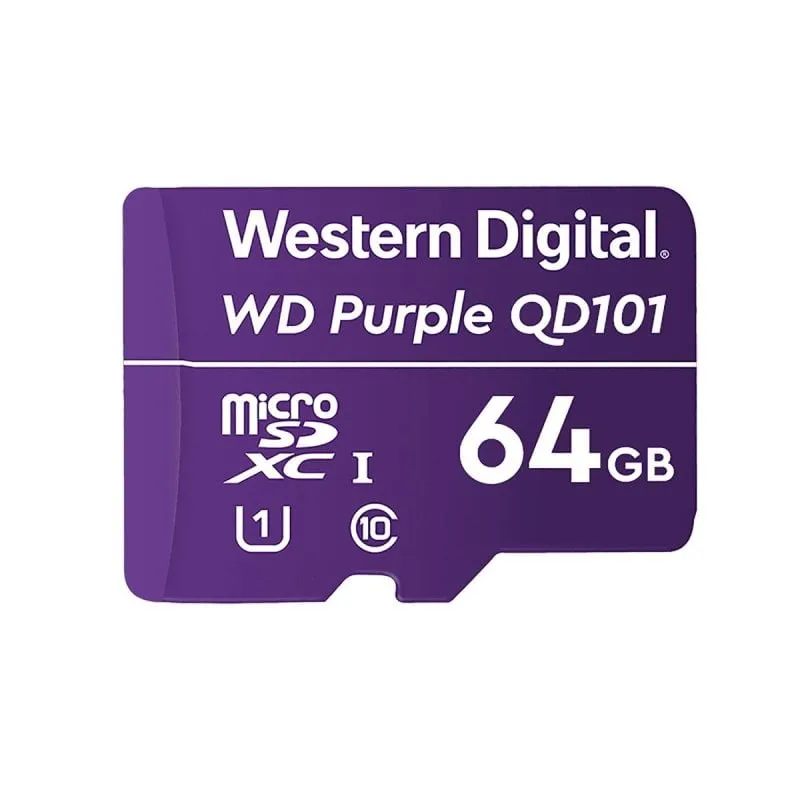 Scheda MicroSD Western Digital WD Purple SC QD101 64GB MicroSDXC Classe 10 U1 - immagine 1