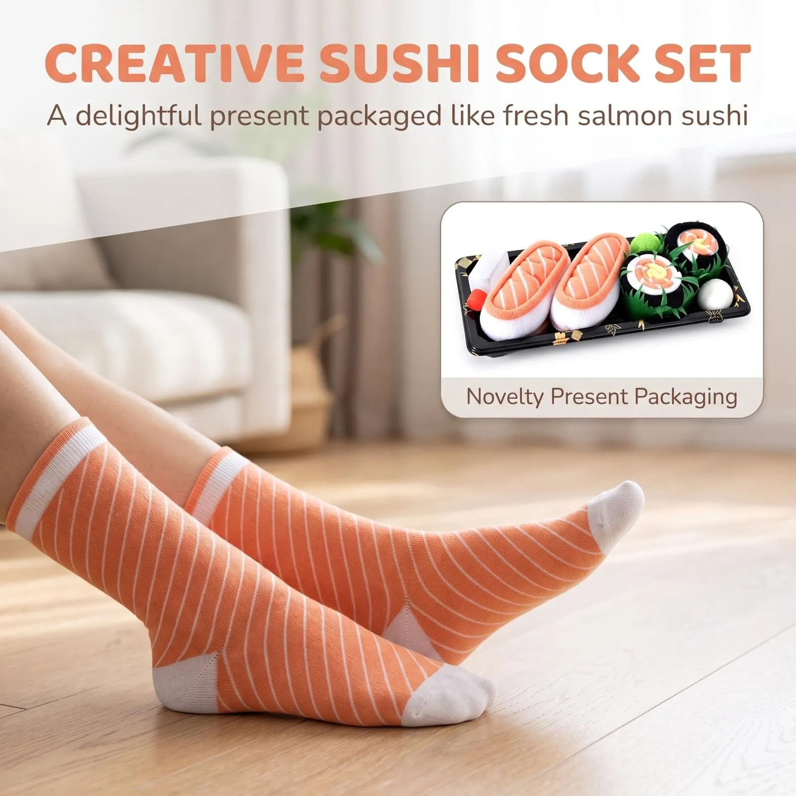 2 Paia di Calzini Divertenti a Forma di Sushi, Regali Creativi - immagine 4