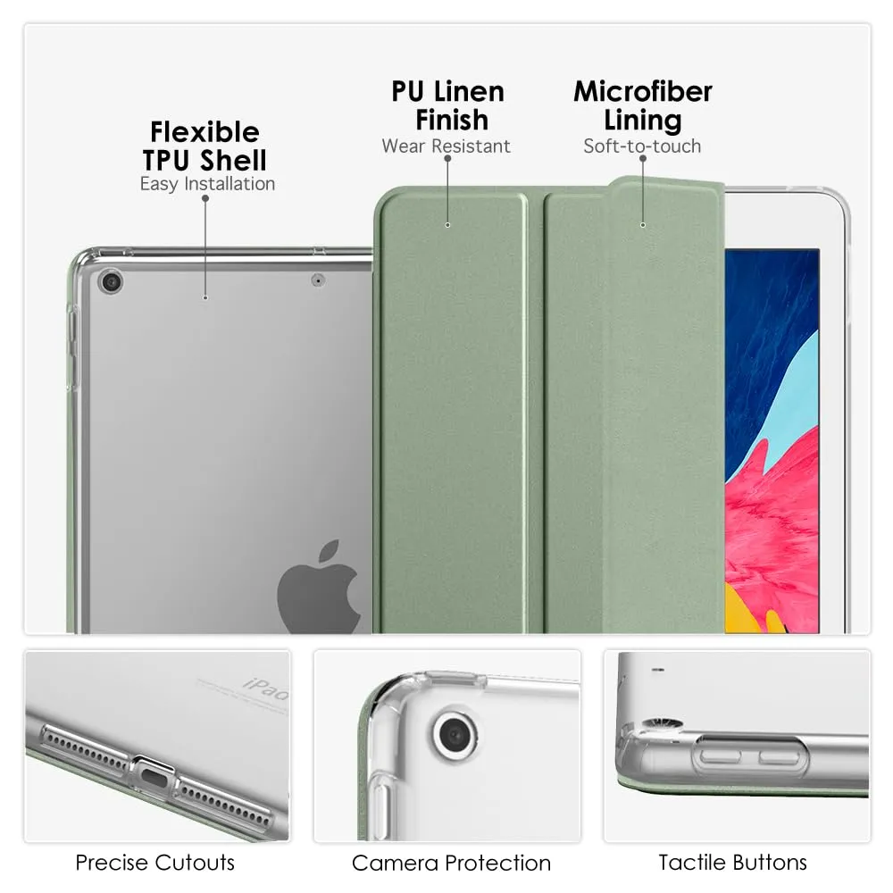 MoKo Cover per iPad 9a/8a/7a Gen 10,2" 2021/2020/2019, Verde Salvia - immagine 4
