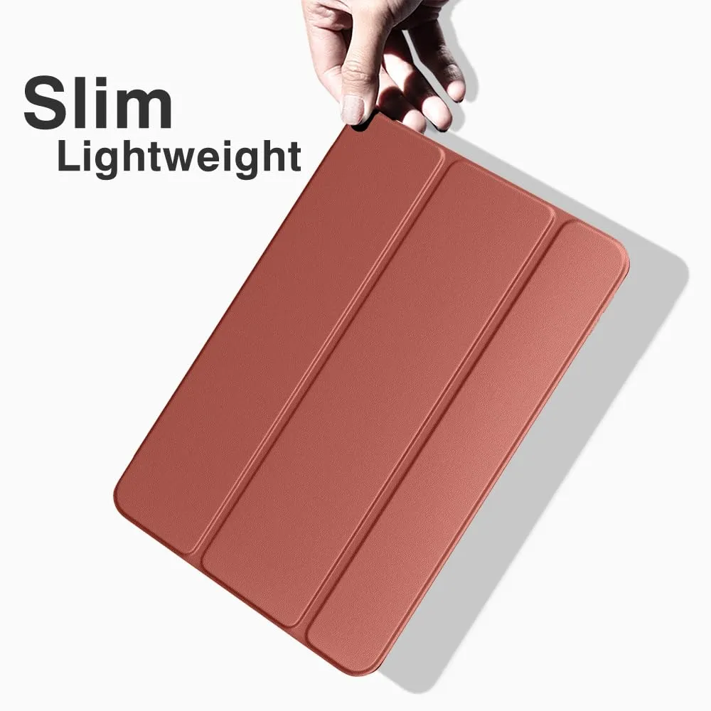 MoKo Cover per iPad 9a/8a/7a Gen 10,2" 2021/2020/2019, Venato Marrone - immagine 8