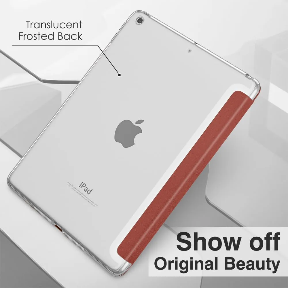 MoKo Cover per iPad 9a/8a/7a Gen 10,2" 2021/2020/2019, Venato Marrone - immagine 9