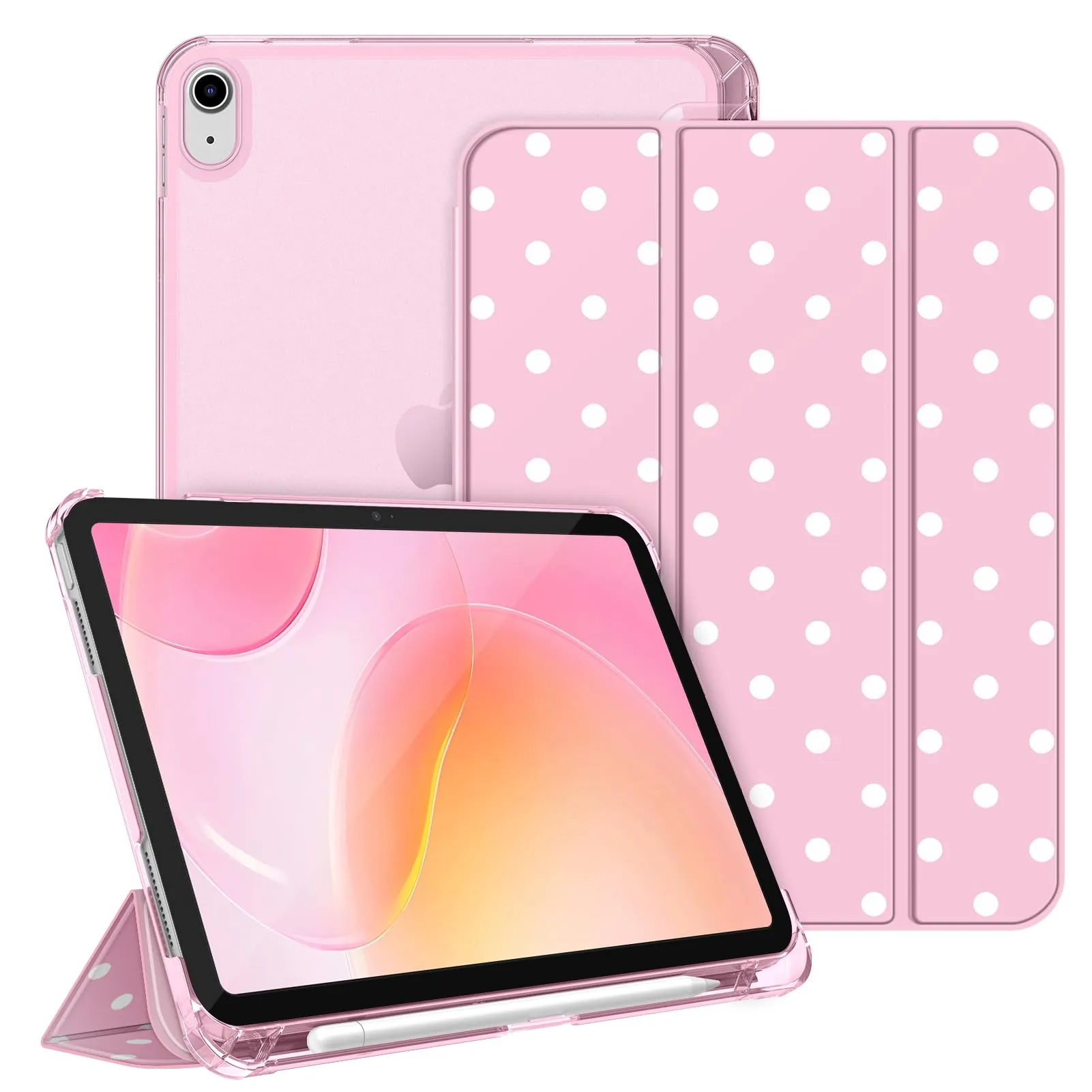 FINTIE Cover per iPad (A16) 11ª Gen 11" (2025) / iPad 10ª Gen 10.9" (2022) (Rosa Pois) - immagine 1