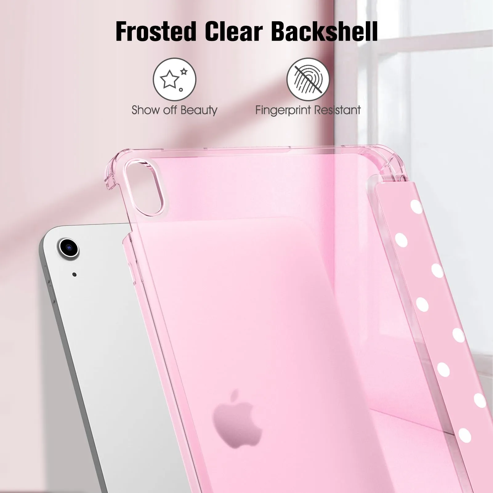FINTIE Cover per iPad (A16) 11ª Gen 11" (2025) / iPad 10ª Gen 10.9" (2022) (Rosa Pois) - immagine 4