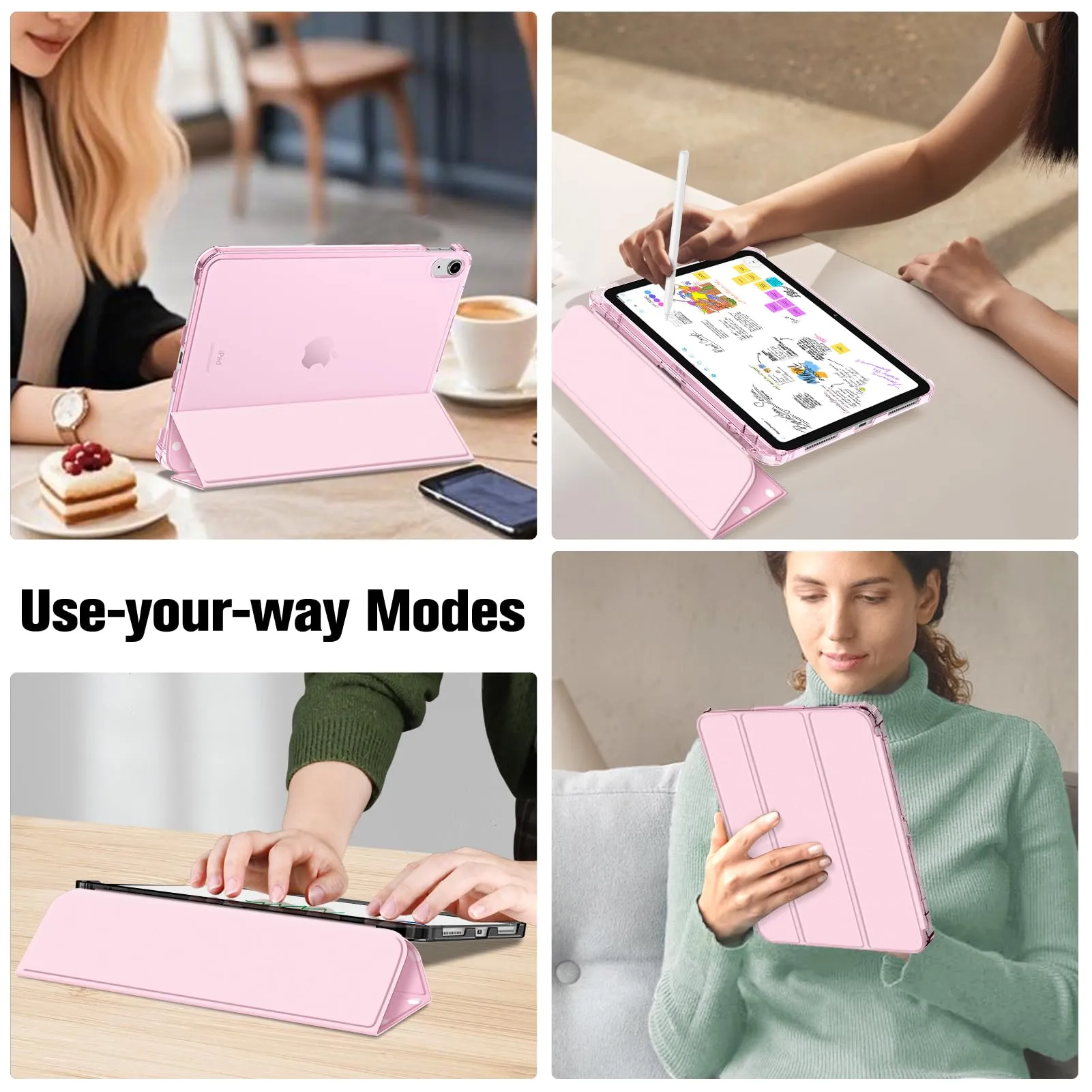 FINTIE Cover per iPad (A16) 11ª Gen 11" (2025) / iPad 10ª Gen 10.9" (2022) (Rosa Pois) - immagine 9