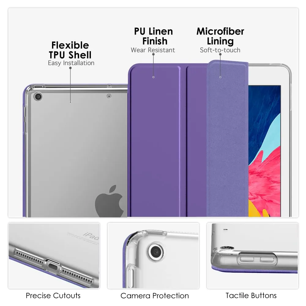 MoKo Cover per iPad 9a/8a/7a Gen 10,2" 2021/2020/2019, Viola Profondo - immagine 4