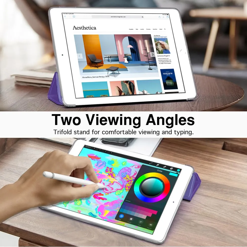 MoKo Cover per iPad 9a/8a/7a Gen 10,2" 2021/2020/2019, Viola Profondo - immagine 5