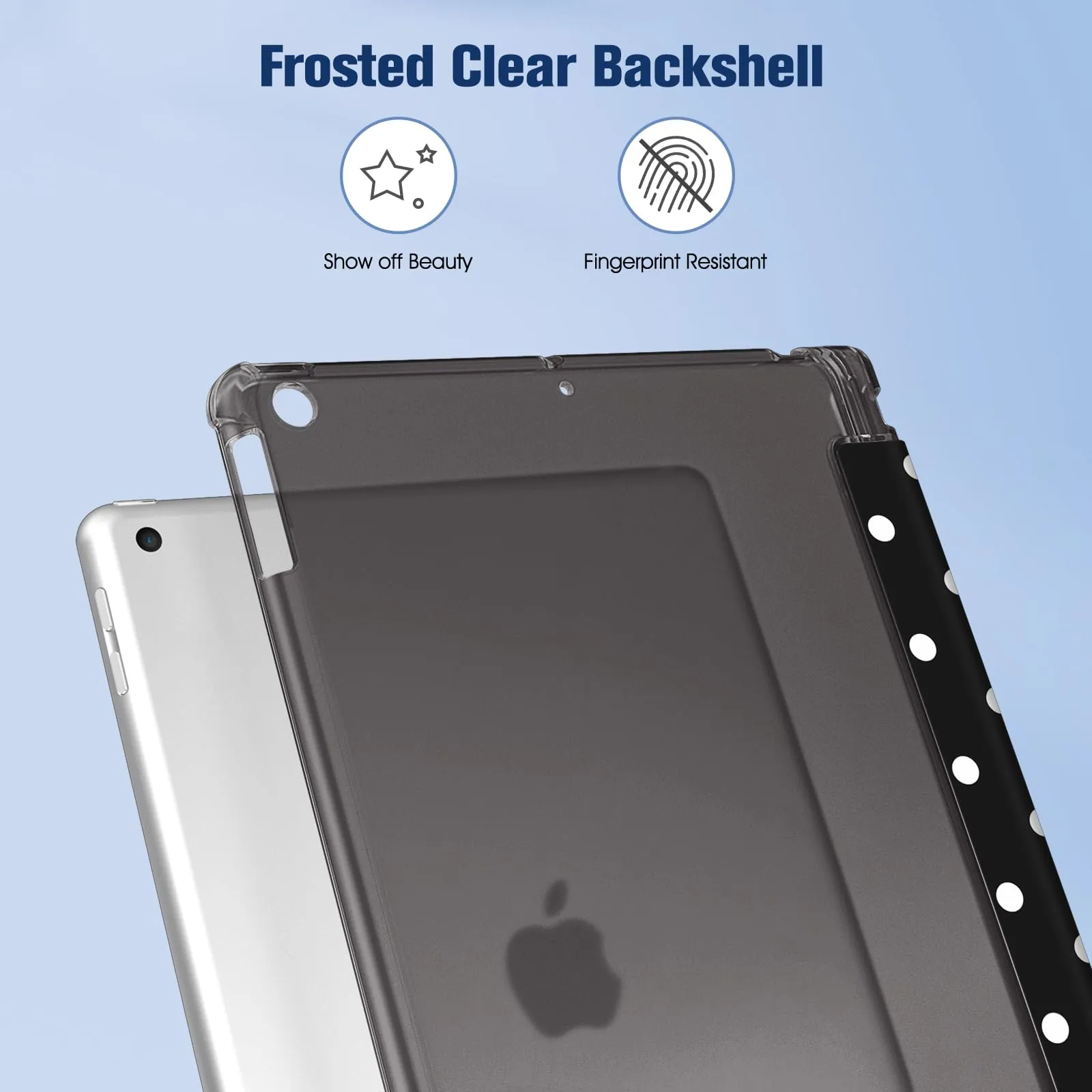 FINTIE Cover per iPad 9a/8a/7a Generazione 10,2 Pollici (2021/2020/2019) (Z-Pois Bianco) - immagine 6