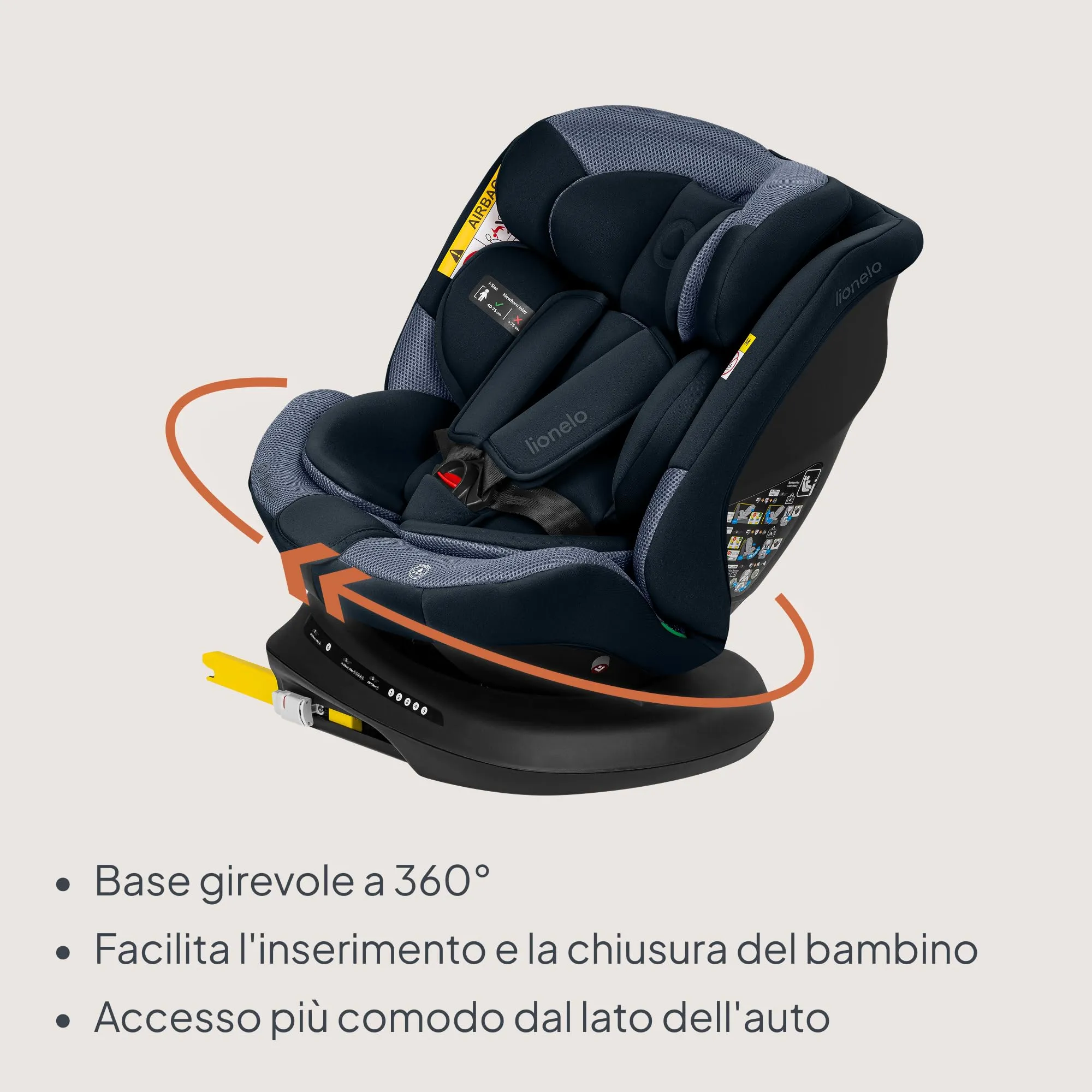 LIONELO Bastiaan i-Size Seggiolino Auto Evolutivo 4 in 1 40-150 cm ISOFIX - immagine 4