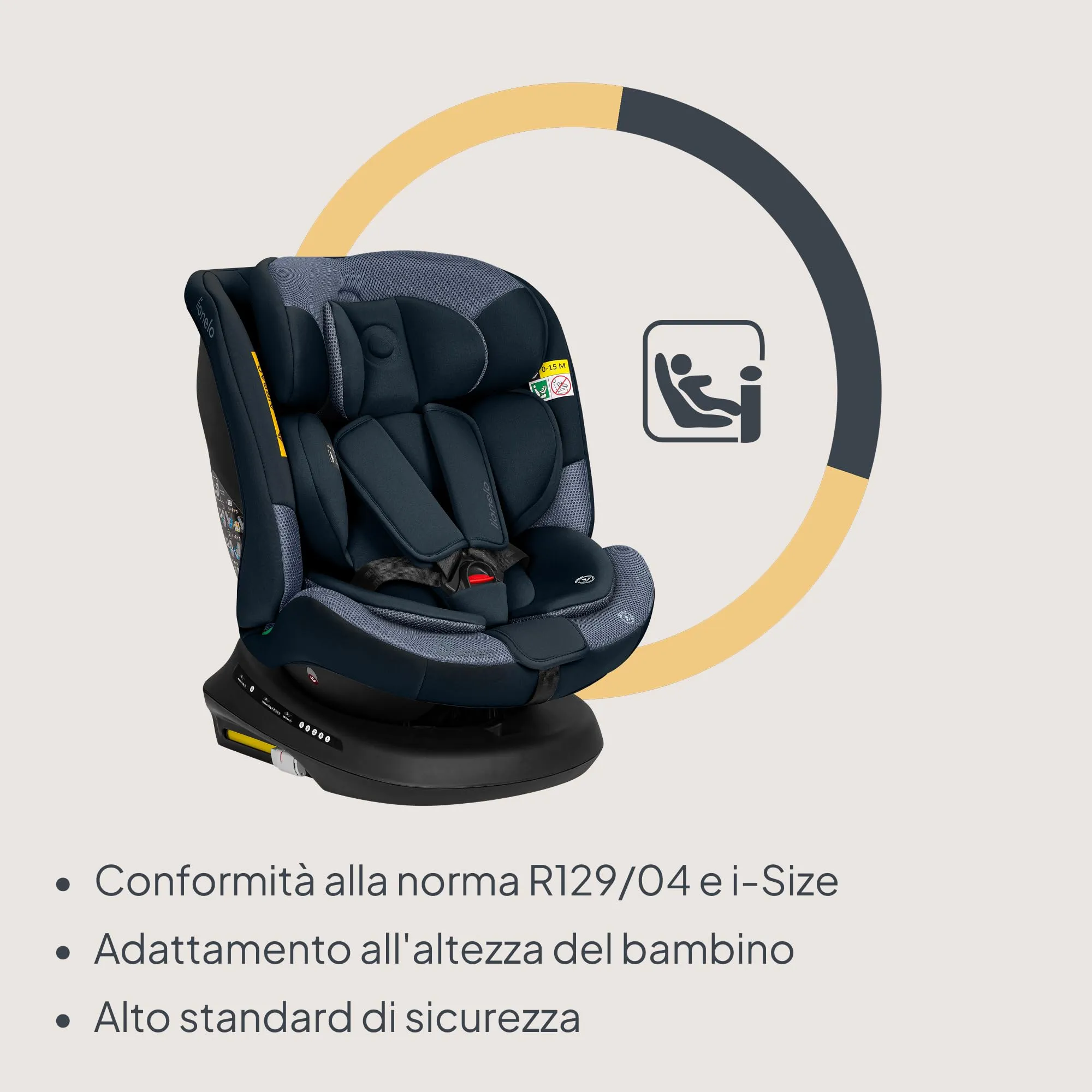 LIONELO Bastiaan i-Size Seggiolino Auto Evolutivo 4 in 1 40-150 cm ISOFIX - immagine 6