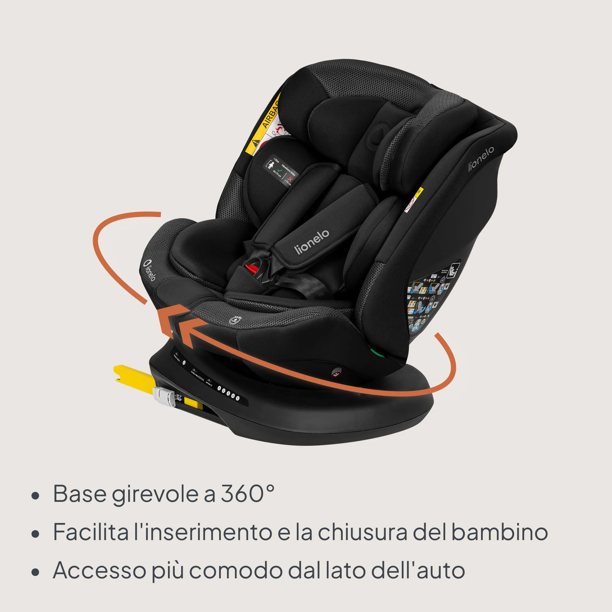 LIONELO Bastiaan i-Size Seggiolino Auto Evolutivo 4 in 1 40-150 cm ISOFIX - immagine 4