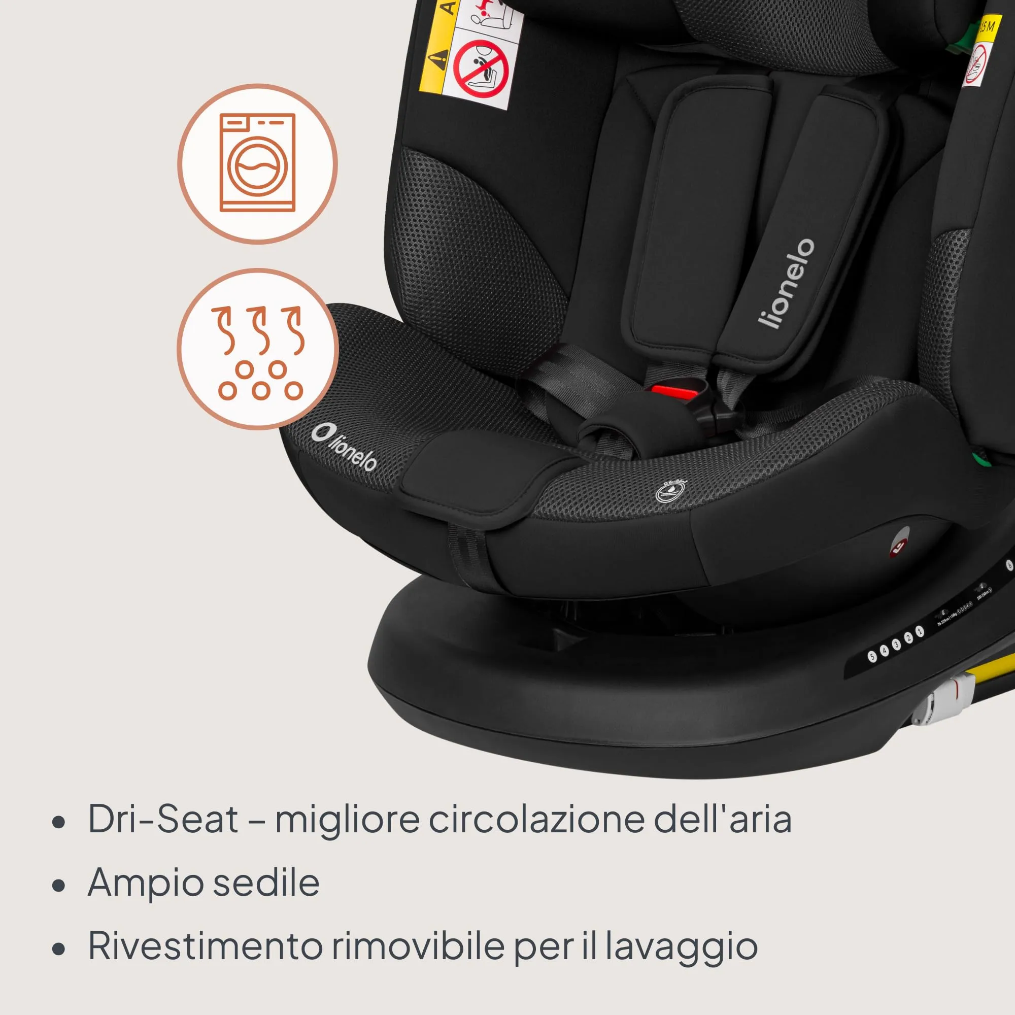 LIONELO Bastiaan i-Size Seggiolino Auto Evolutivo 4 in 1 40-150 cm ISOFIX - immagine 8