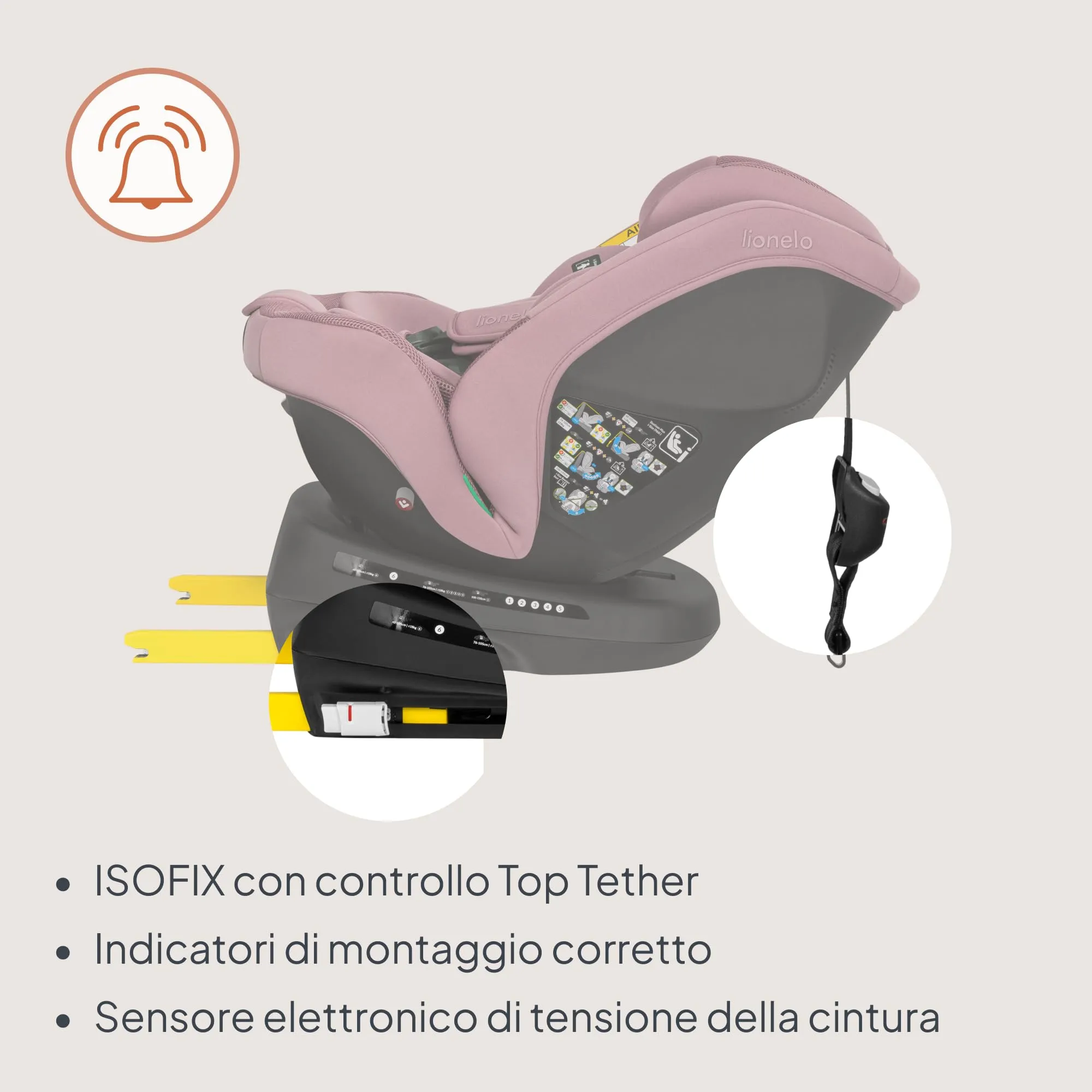 LIONELO Bastiaan i-Size Seggiolino Auto Evolutivo 4 in 1 40-150 cm ISOFIX - immagine 3