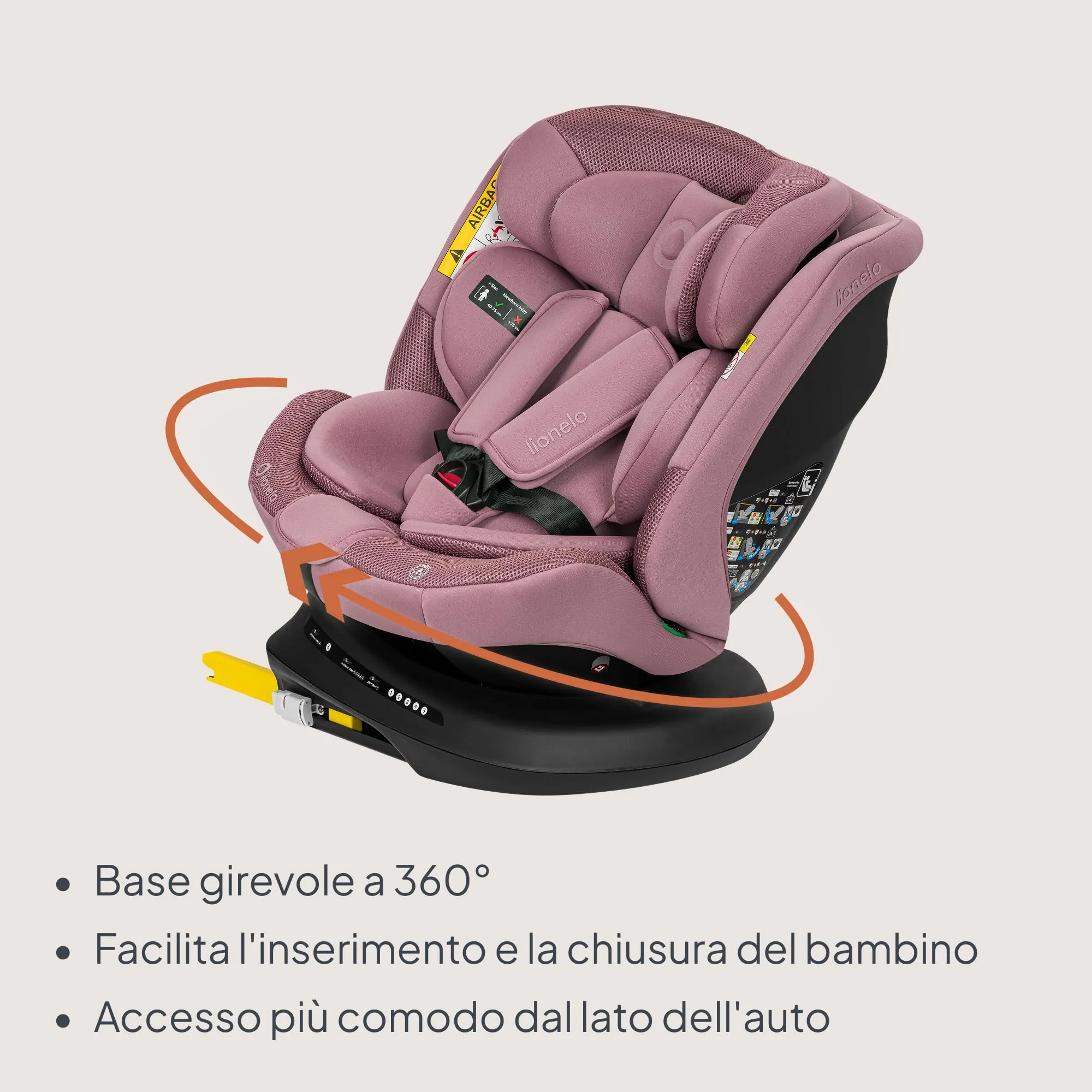 LIONELO Bastiaan i-Size Seggiolino Auto Evolutivo 4 in 1 40-150 cm ISOFIX - immagine 4